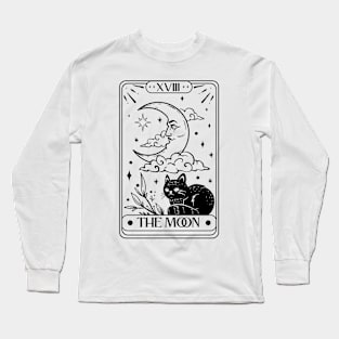 Witchy Cat "The Moon" Tarot Card Long Sleeve T-Shirt